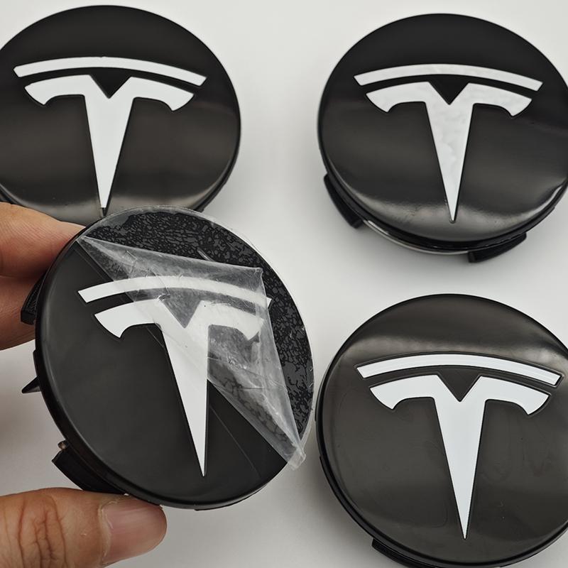ANC1 4pcs 56mm ABS Black White Tesla Model 3 Wheel Center Caps for Tesla Original Hub Caps Model 3 Model Y Model S X Auto Accessories