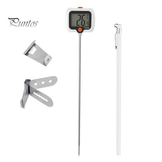 

Цифровой термометр для конфет с зажимом для кастрюли, мгновенный термометр для приготовления пищи, выпечки и приготовления конфет, зонд из нержавеющей стали, ЖК-дисплей, простота в использовании белый