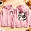 Cute Ghost Coffee Christmas Sweatshirt Santa Hat Gift Graphic Pullover Spooky Xmas Casual Loose Tops Men Hoodies Women
