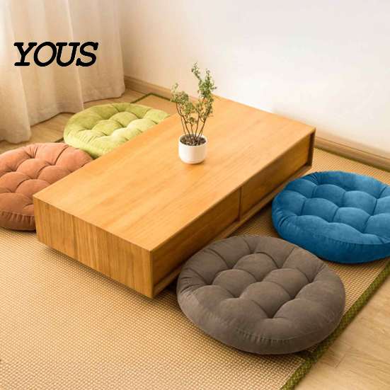 High Elasticity Chair Cushion Round Corduroy Cushion, 16.5 Inch Ultra Soft Seat Pad, Portable Support for Travel Washable Floor Reading Nook