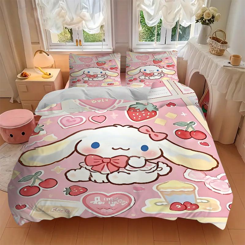 3pcs Cinnamoroll Bedding Set: Perfect for Bedroom or Guest Room. Soft and Comfortable with No Core Included Yy251031034