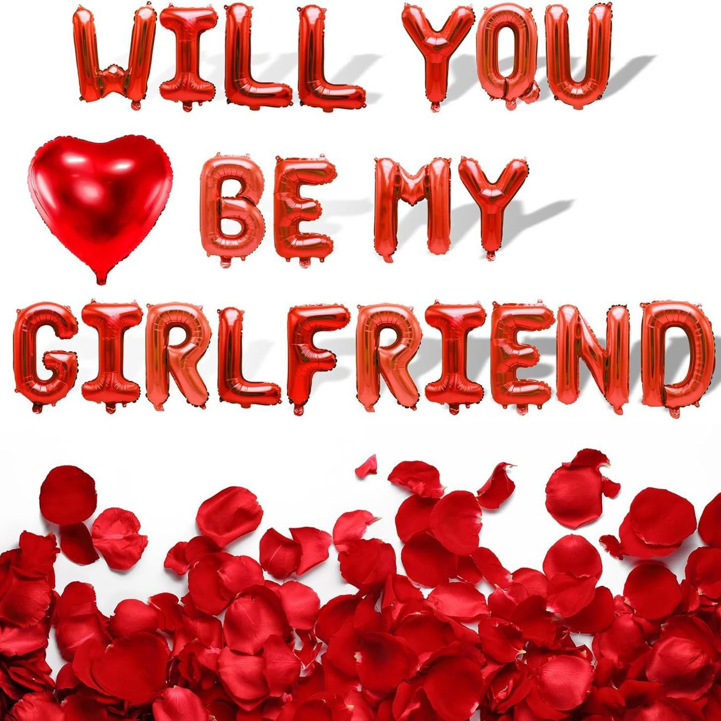 

Valentine s Day Red Letter and Rose Set for Proposal or Wedding Decor