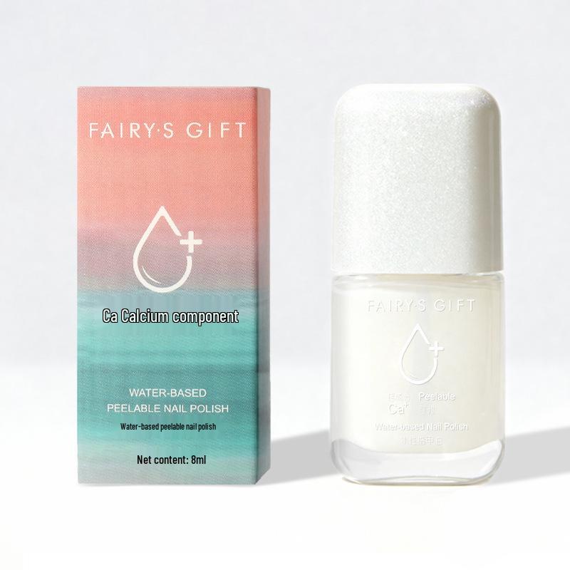Odorless Water-Based Peelable Nail Polish with Calcium & Vitamin E, High Gloss, Base/Top Coat, and Nail Care Oil