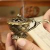 Handheld Lotus Incense Burner Brass Retro Hollow Lotus Incense Sandalwood Burner Table Decoration for Yoga Spa Mediation