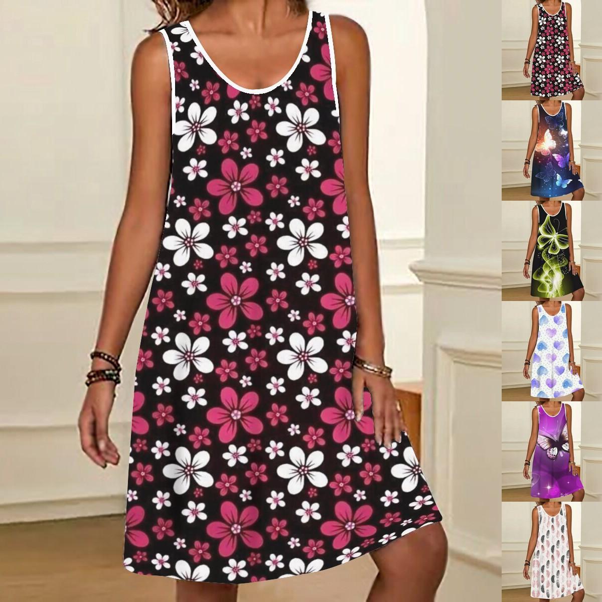 

Лето 2023, новое модное женское платье с принтом, повседневное платье S-2XL