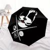 Drummer KISS Automatic Folding Cute Windproof Umbrella with Sturdy Iron Frame, Portable Compact Travel Umbrella All-Season Use Parties 0807062