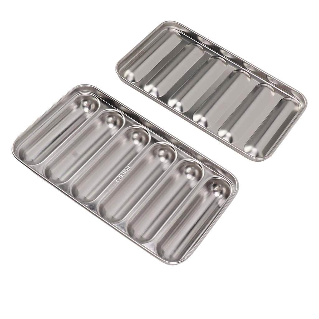 DIY Hot Dog Baking Pans Metal Sausage Baking Mold 6 Cavity Steaming DIY Hot Dog Mold