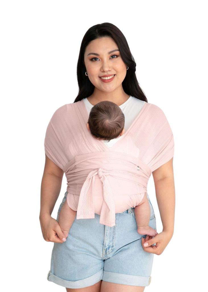 Konny Baby Carrier AirMesh Sling for Comes with Eco International Safety Stays Cool with Just One Mesh (Konny) Newborns, Pouch, Certification, (Peach)