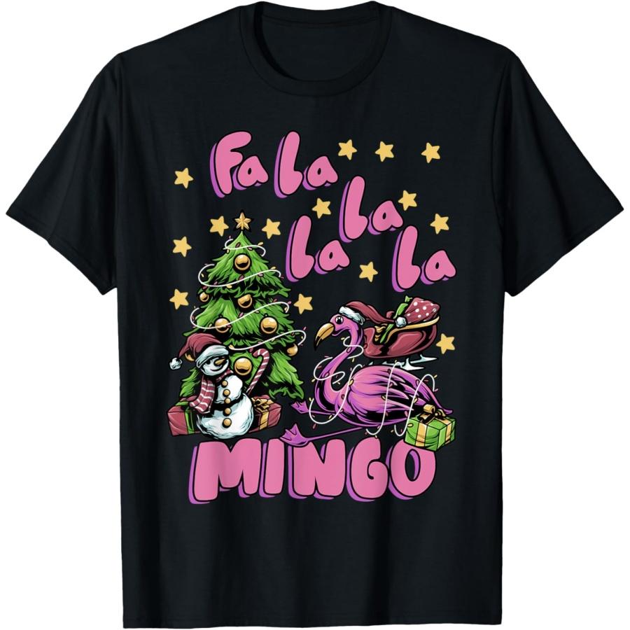 Falalalala Mingo Funny Flamingo Santa Christmas Flamingo T-Shirt XXXXXL чёрный