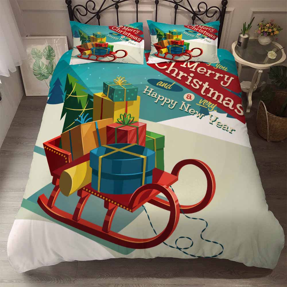

Comforter Bedclothes Christmas Anime S Comforter Bedding Sets Santa Claus King Size Bedding Set Twin Full Queen S Comforter (quilt)-EU Single(135*200cm)3pcs