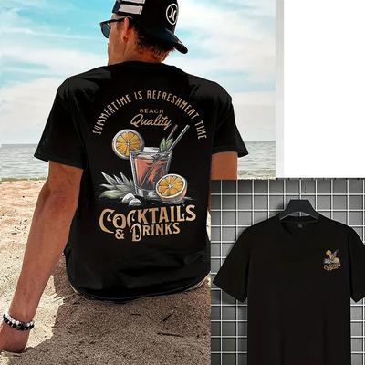 Camiseta Estampada Tendencia Moda Hombre Top Manga Corta Playa Unisex Casual Holgada Camiseta Calle Cuello Redondo Algodón
