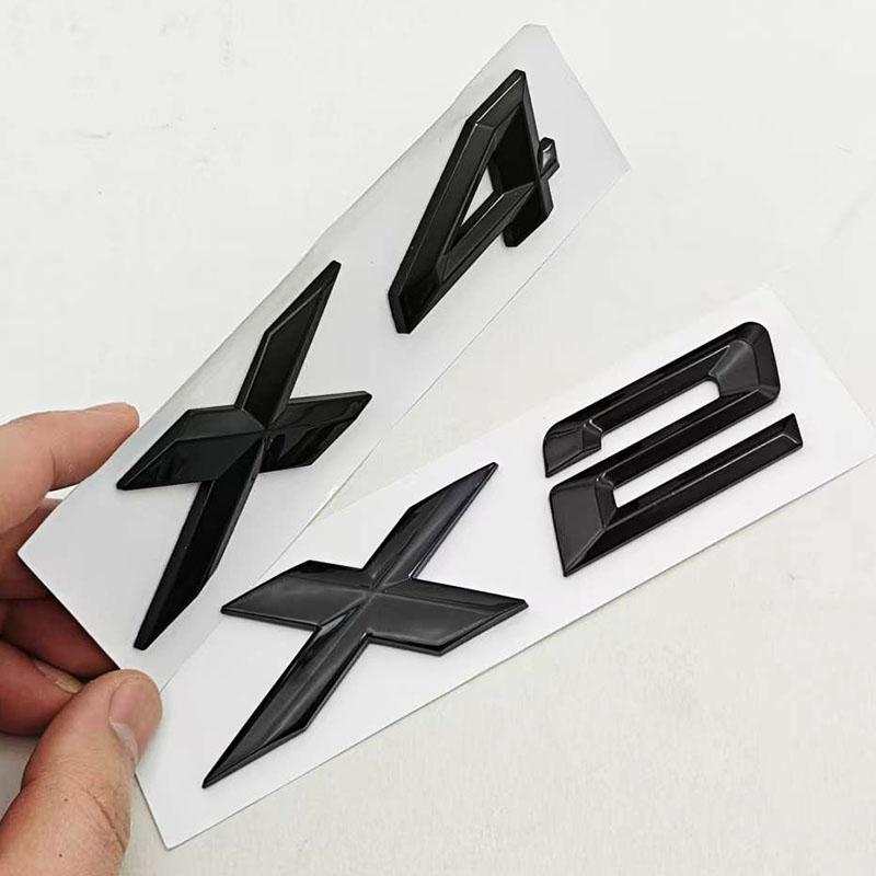 NEW 3D ABS Car Styling Logo X2 X4 Badge Sticker Rear Trunk Emblem Decals For BMW X2 X4 F39 F26 Auto Marking Accessories