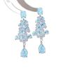 "Frozen" Heavy Industry Retro Court Wind Ice Transparent Blue Flash Diamond Fringed Earrings Light Luxury Stud Earrings