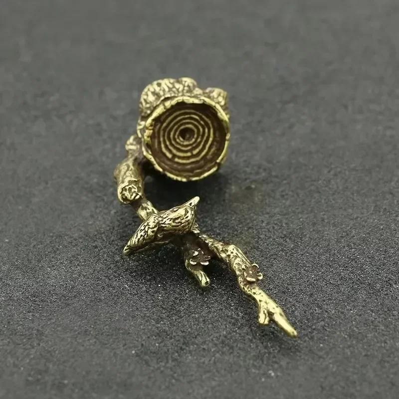 1 Stk. Antik Kupfer Elster Pflaumenbaum Ornamente Kreatives Tier Baumstumpf Räuchergefäß Heim Büro Schreibtisch Dekorationen Zubehör