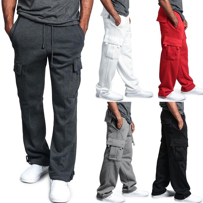 Sport Mens Pants Long Trousers Tracksuit Gym Casual Workout Sweatpants Joggers