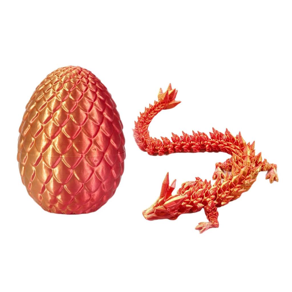 1/4pcs 3D Dragon Rotatable Articulated Dragon Egg Realistic Movable Printed Dragon Modle Home Office Decoration Figures Toy