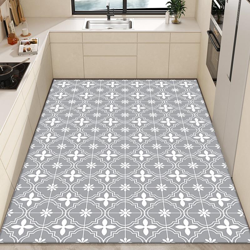 Kitchen Carpet Anti-slip Oil-proof Waterproof PVC Floor Mat Large Area Rug for Home Decoration Alfombra De Cocina