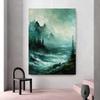 Landschaft Berg Wald Meer Wasserfall Baum Palme Wandkunst Leinwand Ölgemälde Druck Bild Natur Poster Nordische Heimdekoration