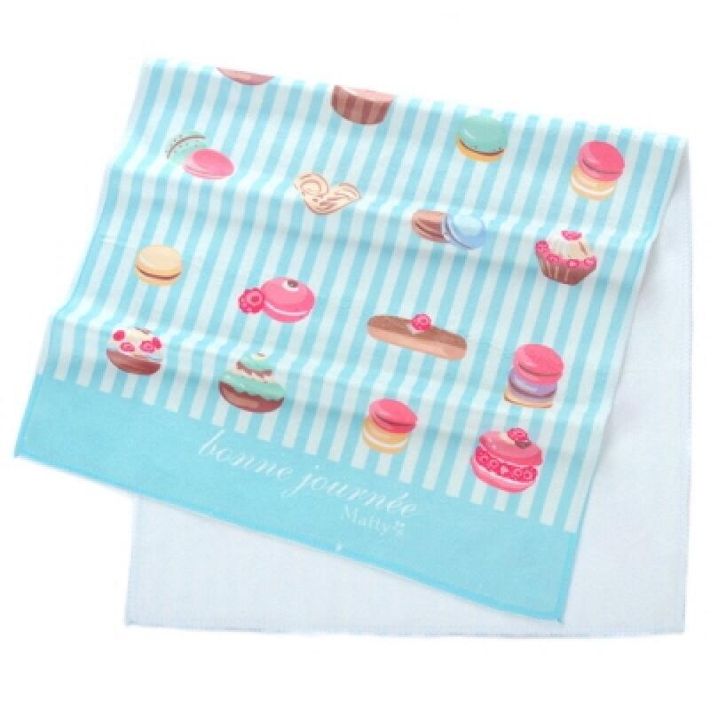 Macaron pattern towel Blue