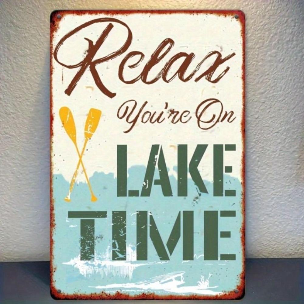 Vintage Metal Sign Oar Wave Wall Art Kitchen Decor