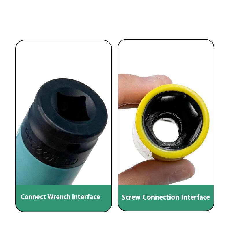 Drive Impact Wrench Sockets Set Sleeve Durable Plastic Locking Nut Removal 15mm 17mm 19mm 21mm and 22mm Wheel Protector Motor