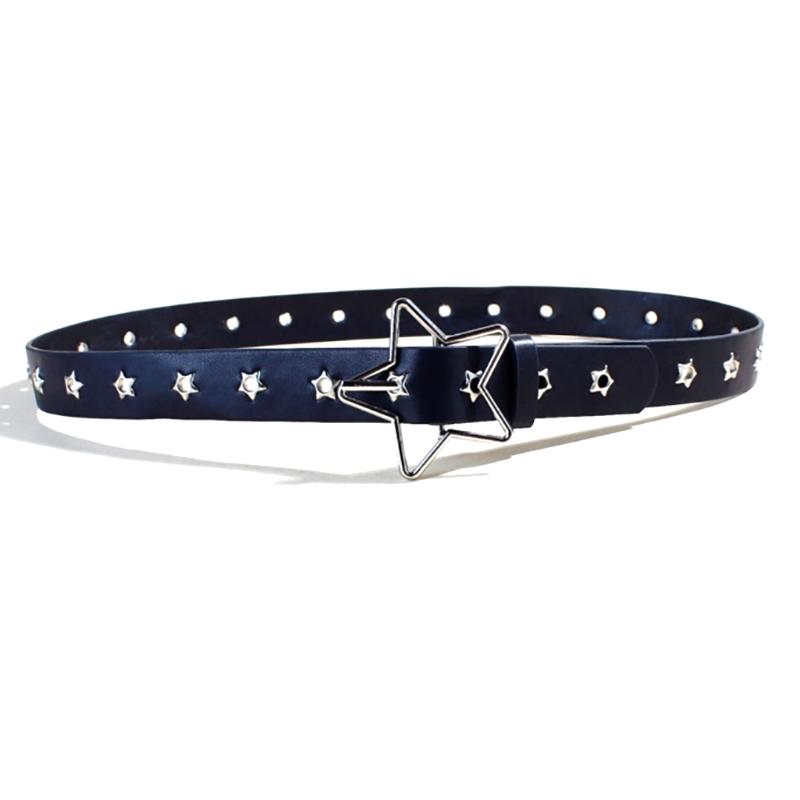 Creative Star Eye Rivet Belt Goth Style Pin Buckle Man/Woman Fashion Casual Punk Style Pu Leather Waistband For Jeans Y2K Belt