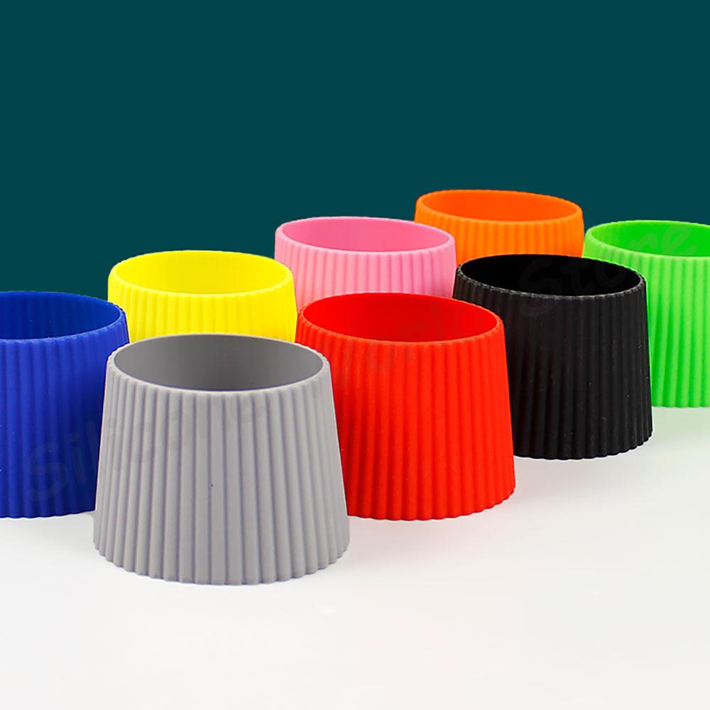 Silicone World Silicone Anti scalding Anti Slip Coffee Cup Cover Universal Tapered Thread Cup Sleeve Mug Ceramic Glass Cup Cover