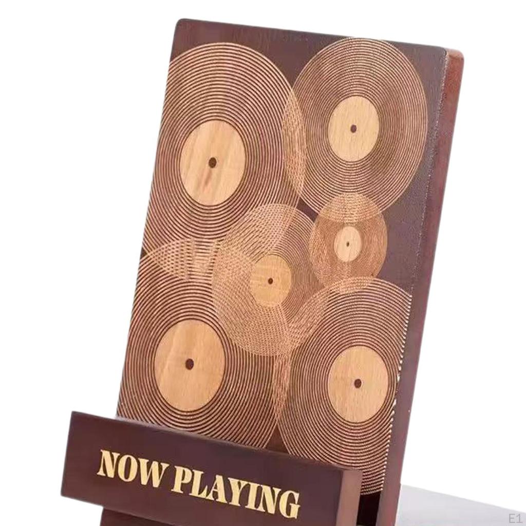 Vinylhållare Ställ Trädisplay Dekorativ Gåva Skrivbord LP-Hållare Skivtillbehör Trä
