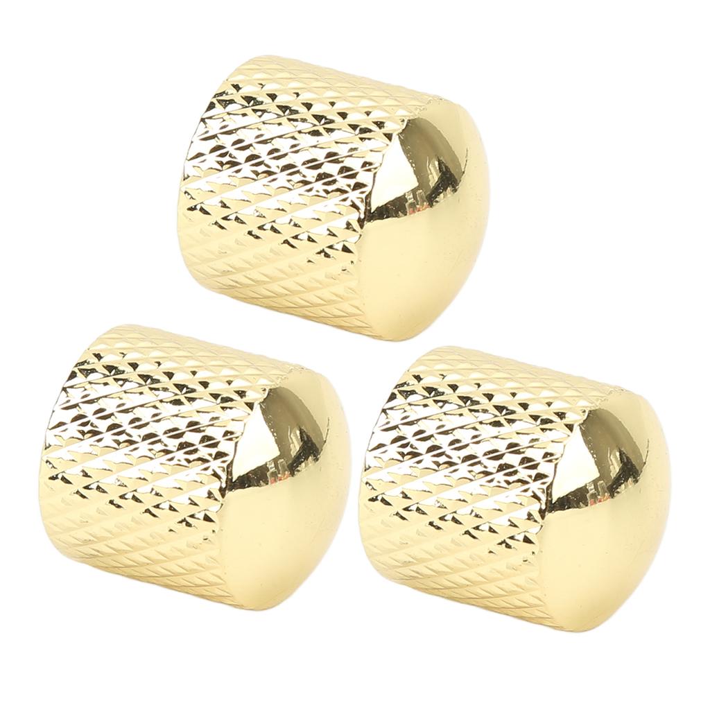 3 Pcs Electric Guitar Knob Exquisite Appearance Sturdy Metal Universal Guitar Potentiometer Replacement Knob