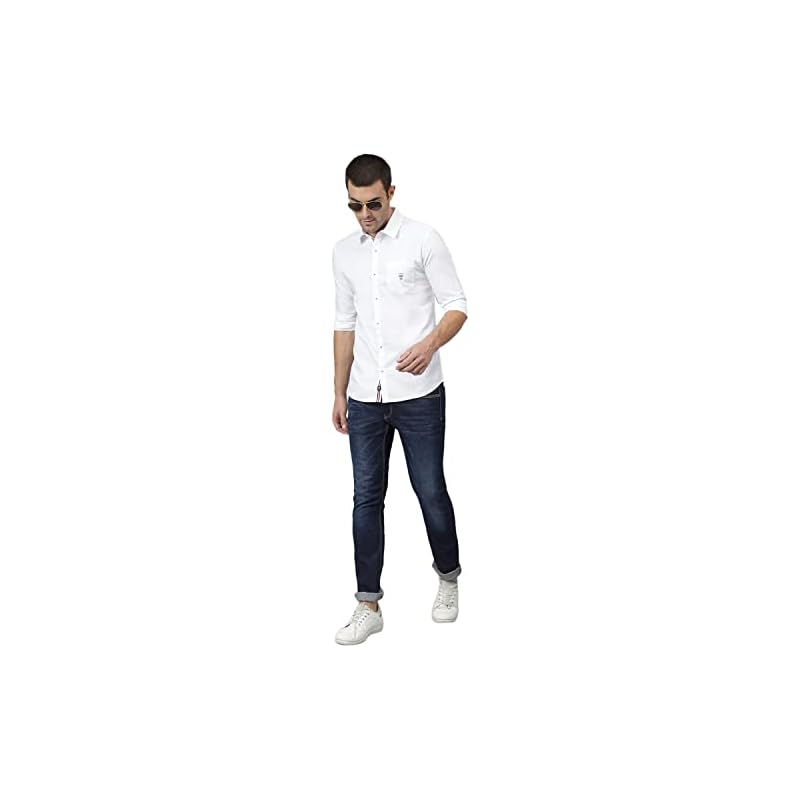 Thomas Scott Mens | Full Sleeve | Solid | Regular Fit | % Cotton | Spread Collar | Casual | Shirt (Ghost White_Xl)