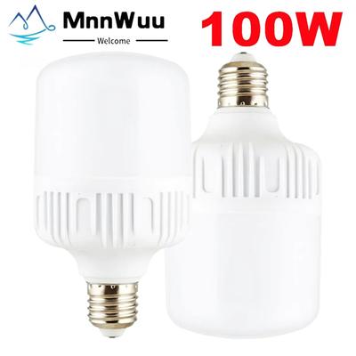 100W E27 LED High Brightness Screw Mouth Light Light Bulb 220V White Light Eye Protection Non Flickering High Heat Dissipation