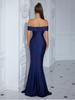Elegant Off-Shoulder Slim Fit Evening Dress In Solid Color – Sexy Long Women's Dress