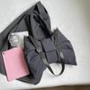 Nylon Puffer Shoulder Bag Women Bowknot Tote Bag Adjustable Strap Female Handbags Purse Causal Crossbody Messenger Bag