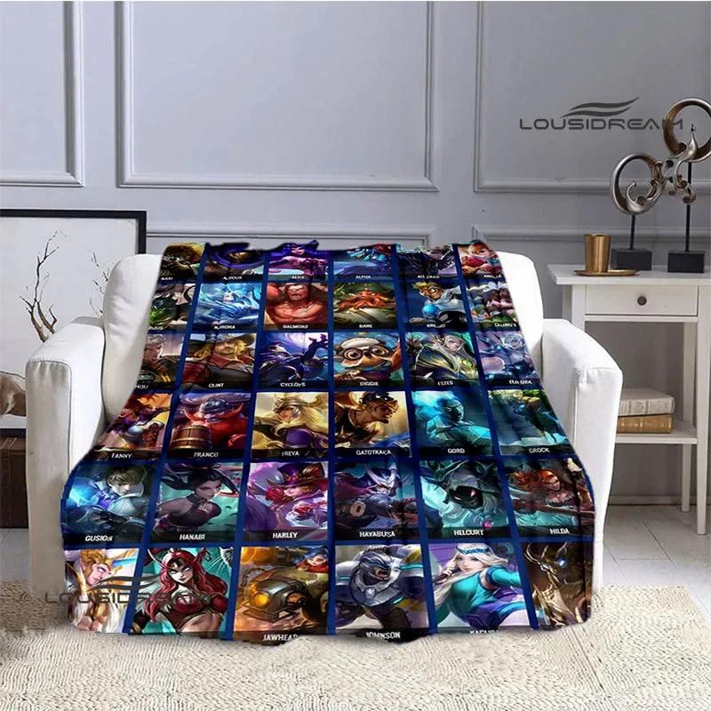 Mobile Legends Bang Bang Cartoon Printed Blankets Fashion Warm Flange Blanket Home Travel Blanket Bed Linings Birthday Gift