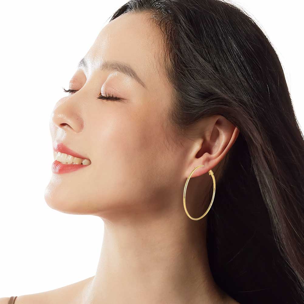 6PCS Round Circle Endless Earrings Gold and Silver 30/40/50mm Circle Earrings Party Wear Earrings Gifts for Birthday Christmas