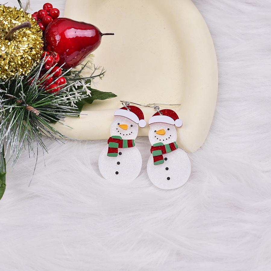 Winter Wonderland Christmas Earrings: Snowman, Colorful Gradient Snowflake, Reindeer, and Gnome Designs