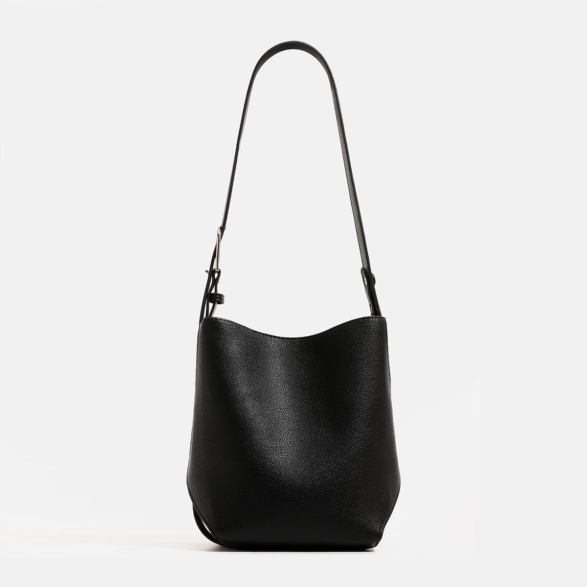 

2024 Autumn/Winter High-End Large Capacity Fashion Crossbody Bucket Bag чорний