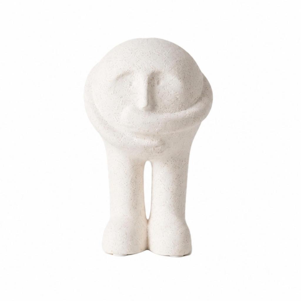 Compact Modern Minimalist Ceramic Figurine Artistic White