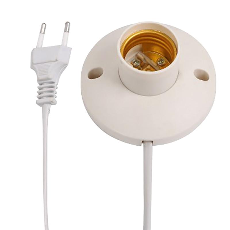 Eu Led Stand Lamp Holder E27 Bulb Plug Dome Socket With Cable Base For Table Light Night Stands Lampholder Accessories
