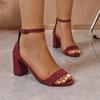 Fashion 2025 New Women Sandals Summer Fashion Sexy Medium High Heel Outdoor Sandals Elegant Casual Comfortable Wedding Shoes for Women