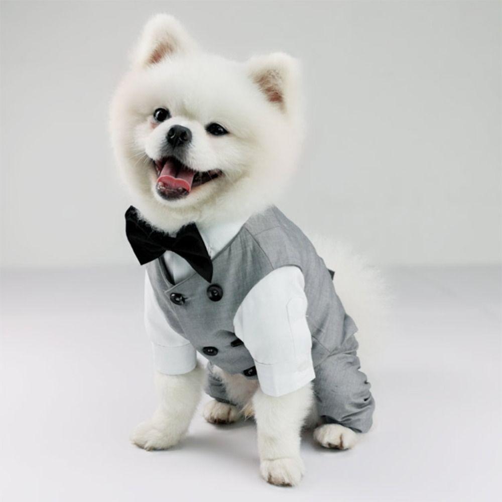 Soft Pet Formal Shirt Creative Puppy Costume Stylish Dog Wedding Suit  For Small Dogs