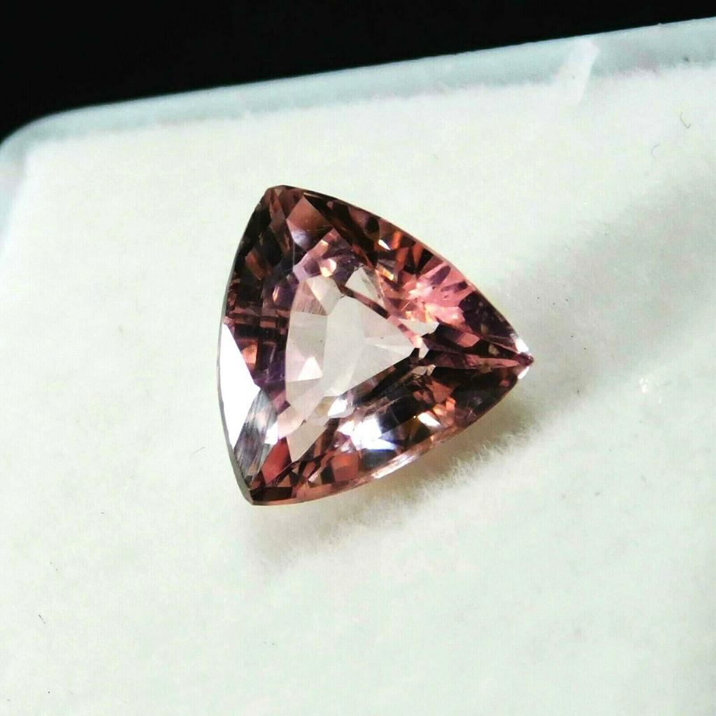 Natural Padparadscha Sapphire 7 Carat Trillion Cut Loose Gemstone
