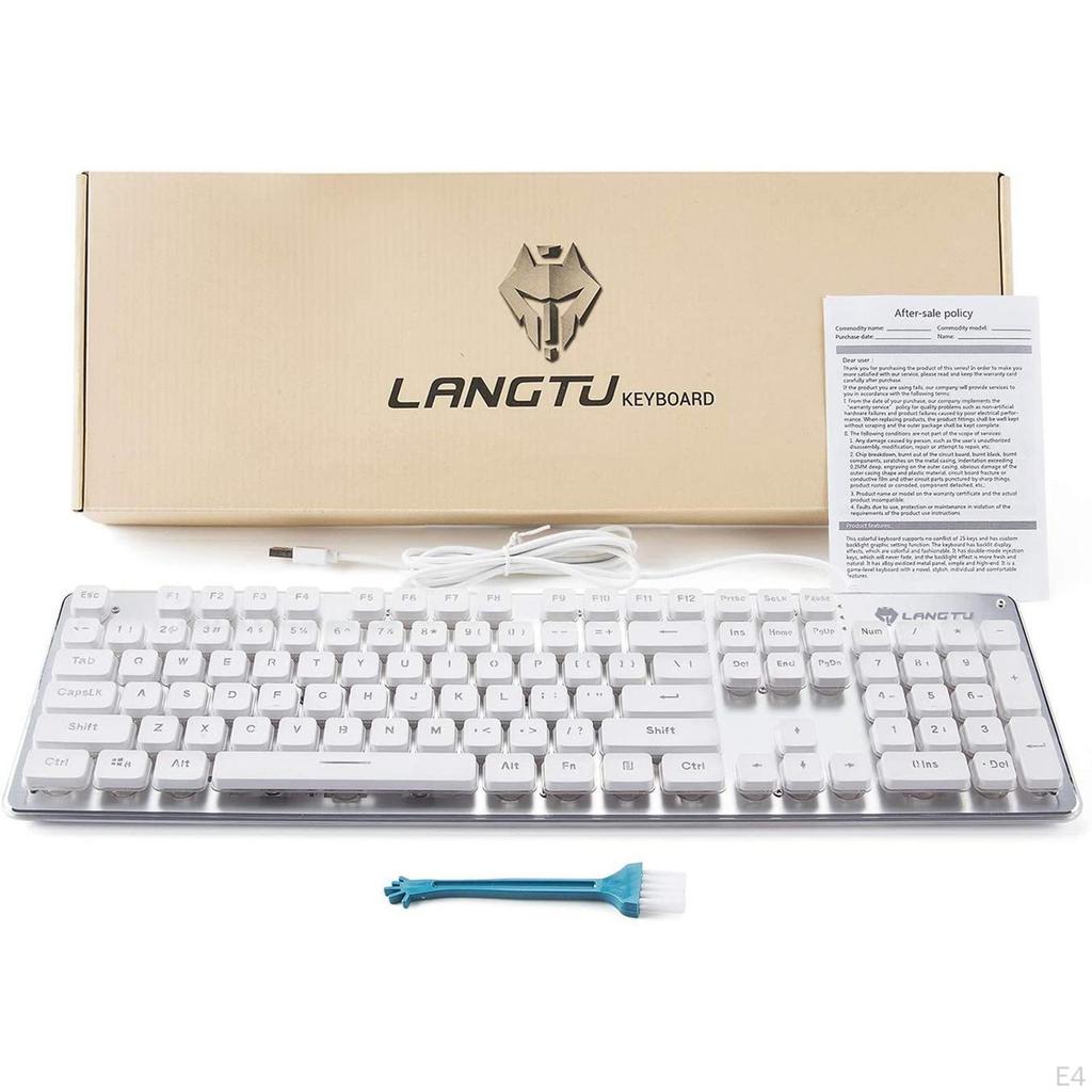 Membrane Gaming Keyboard for Study All-Metal Panel Dedicated Media Keys