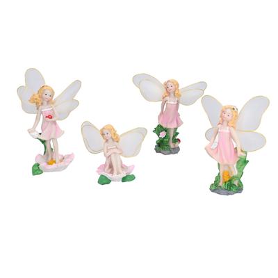 4 Buc. Zâne Florale Figurine Statuetă Grădină Ornament Casă Model Rășină Miniatură Decor Peisaj