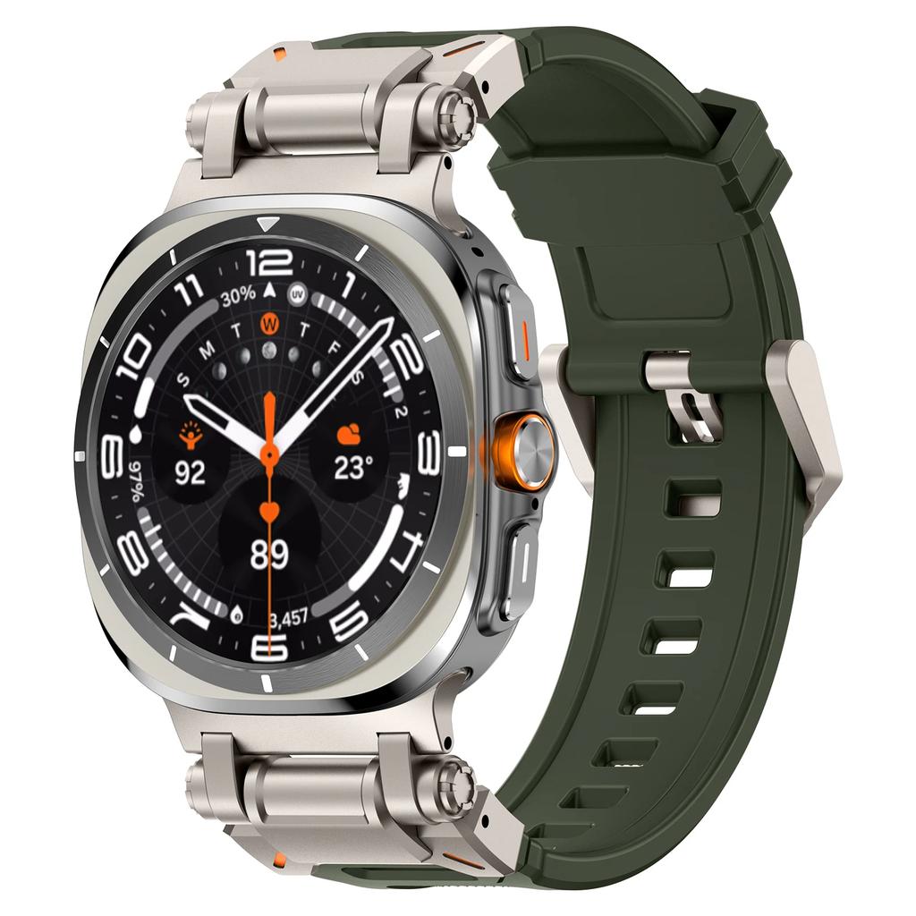 Gummiband för Samsung Galaxy Ultra Watch 47mm Sport Herrarmband för samsung GALAXY ULTRA 7 47MM Inget Mellanrum Rostfritt Stål Klockarmband