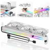 2 In 1 Graphics Card Cooler 1800RPM 5V 3Pin ARGB Graphics Card Cooling Fan with 3x80mm Fans PCI Mount Bracket