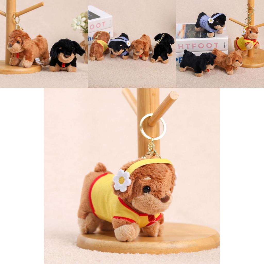 Dachshund Dog Plush Keyring With Pp Cotton Filling For Bag Accessories And Gifts
