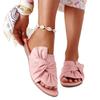 Women's Plus Size Bow Flat Slide Sandals, Casual Single Strap Summer Shoes
