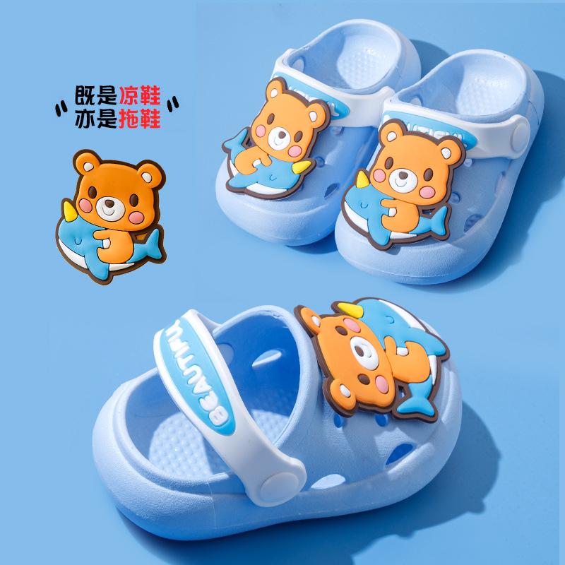 Kids Non Slip Breathable Clogs Summer Cartoon Sandals Boys Girls Comfortable Home Outdoor Beach Shoes