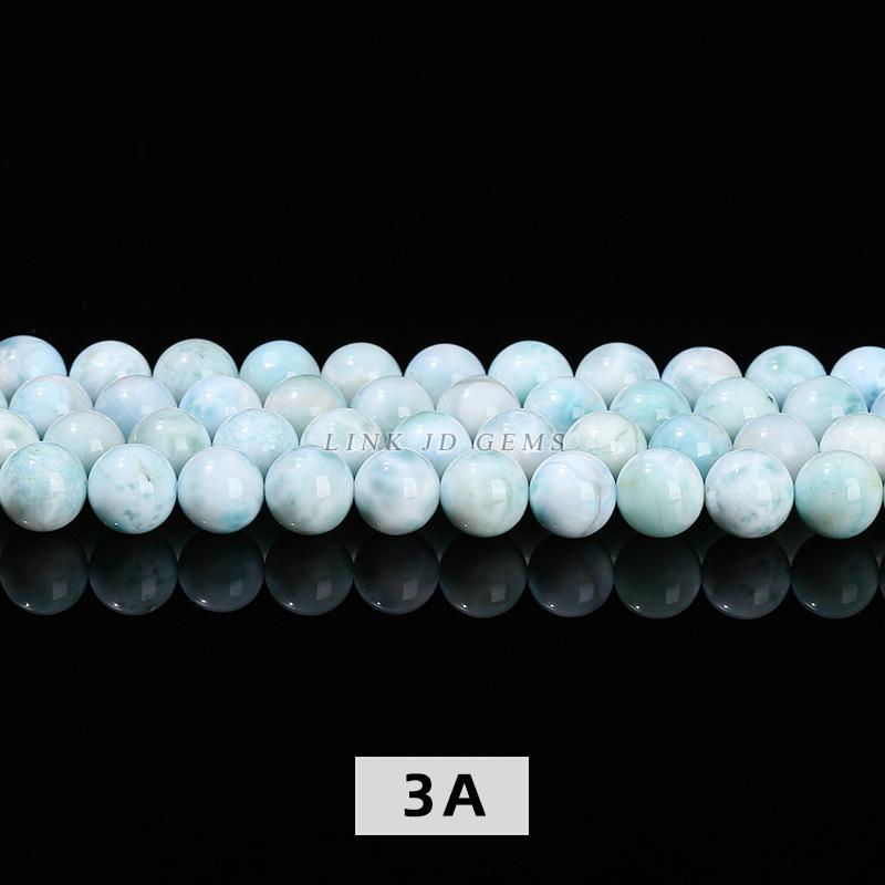 Jingde Jewelry Natural Larimar Round Beads - Semi-precious Sea Pattern Stones for DIY Jewelry Accessories.
